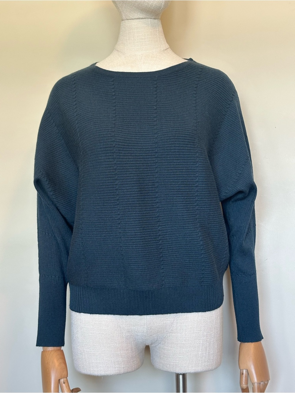 NWT Tahari Dolman Sleeve textured Knit Sweater Dark Teal